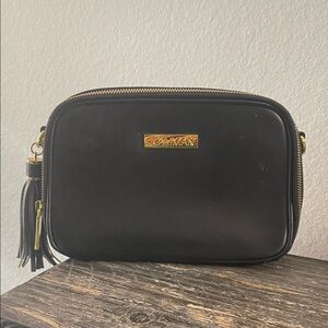 Joy & Iman Black Crossbody with Gold Accents